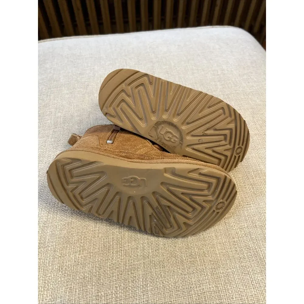 UGG Neumel Kids Size 12 Suede Brown Chestnut Zip Boots Kids Toddler Unisex